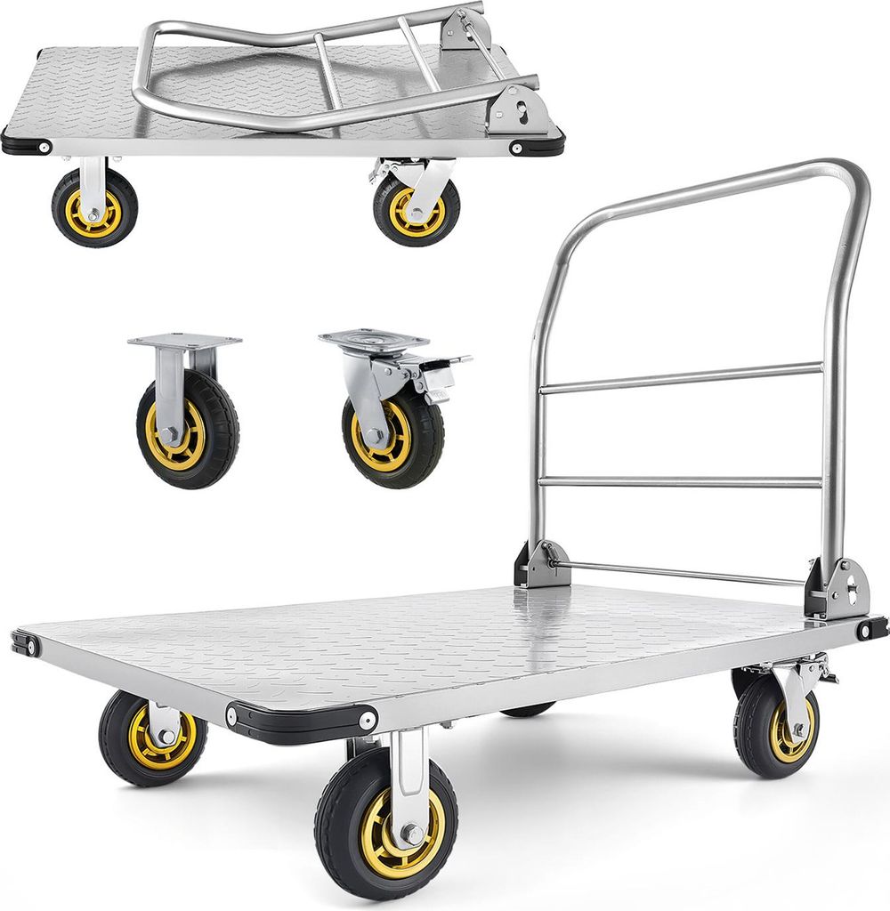 SucceBuy Skladací plošinový vozík 907 kg, transportný vozík Obrázok produktu 