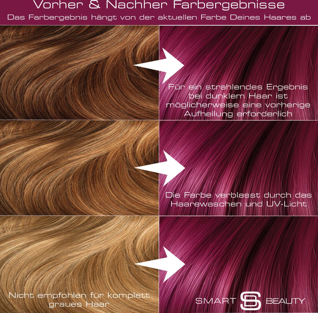 Smart Beauty Pflaumenblau permanentes Haarfärbemittel mit Produktbild 5