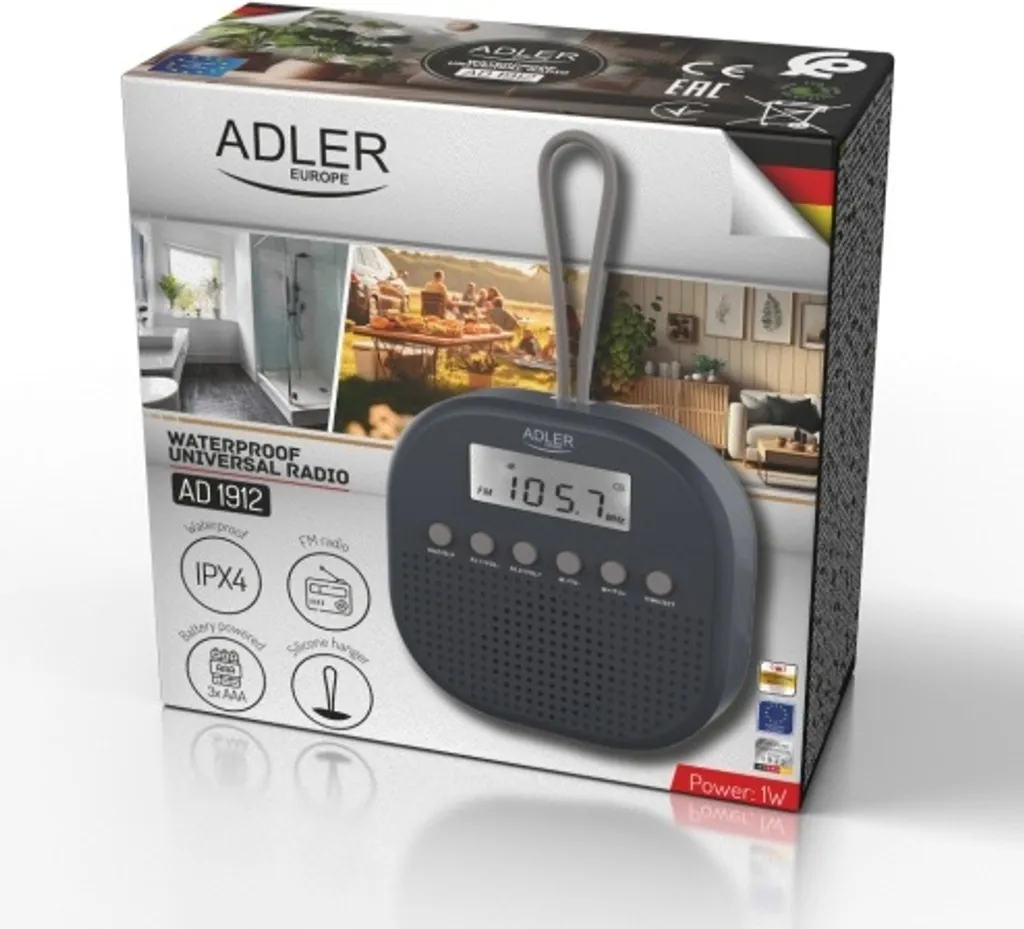 Adler AD 1912 Radio Doccia Impermeabile Sveglia Digitale Nera Offerta - 11