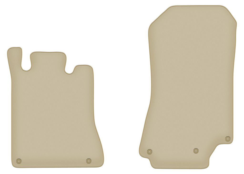 Velours-Fußmatten Vorne PREMIUM beige passend für Mercedes SL R129 (1989-2001, 500 SL) – mit Befestigungen – passgenau
