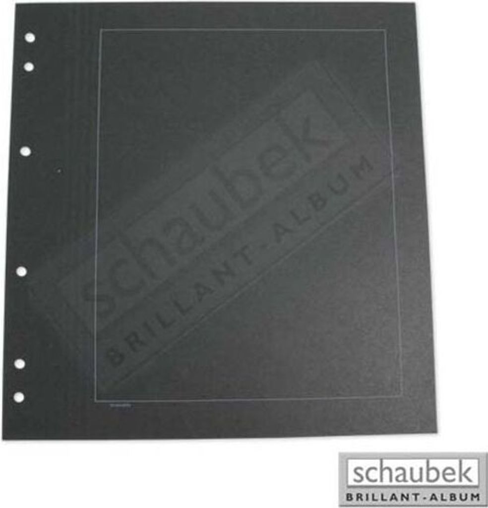 Schaubek Blankoblätter schwarz mit Rahmen - Albumkarton