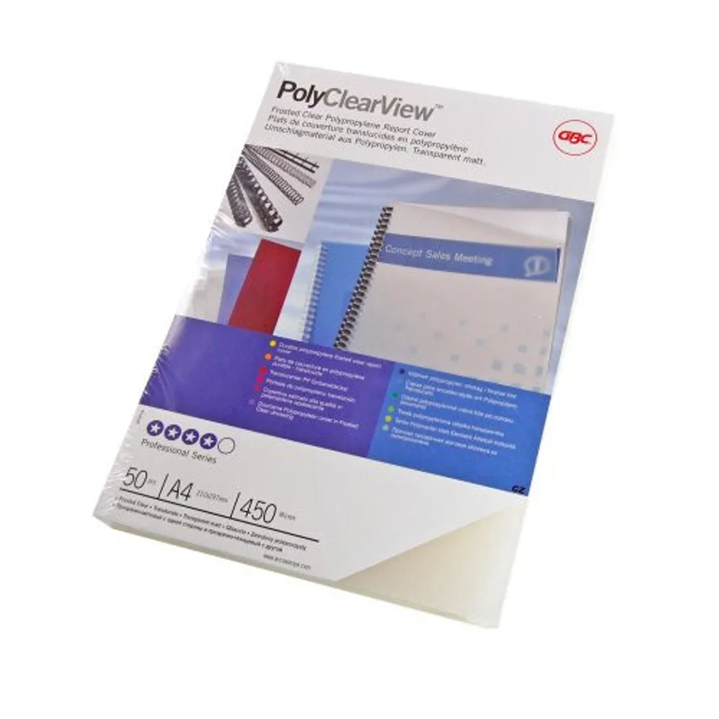 Reliure de dossiers A4 : Couverture GBC PolyClearView Mat 0,35 mm