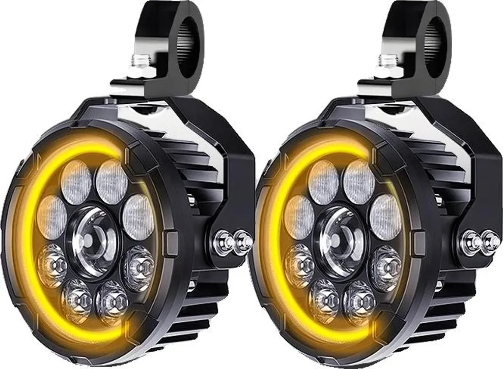 Optique de phare à LED 7 pouces étanche avec support pour moto Custom