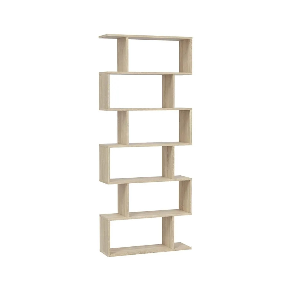 Bibliothèque design 6 niveaux 192 cm Athena structure bois robuste