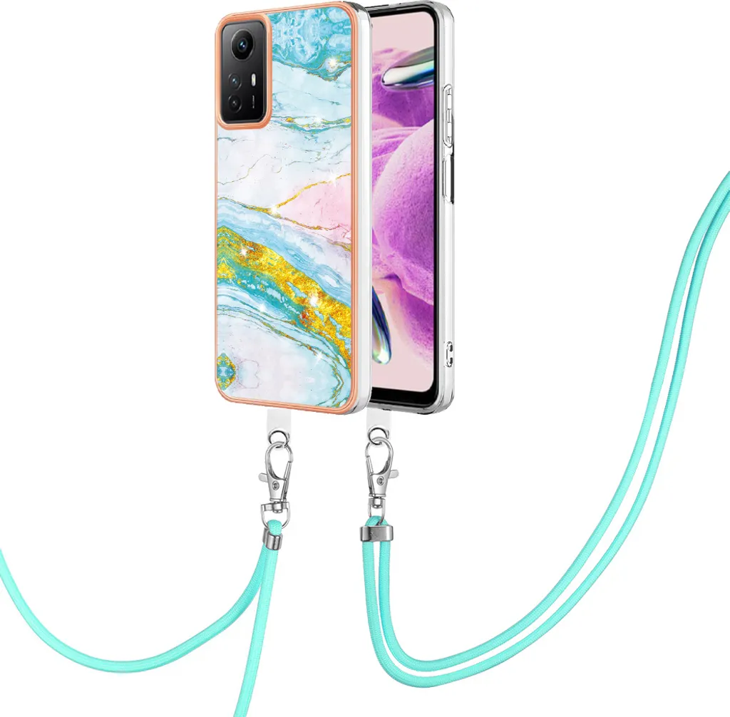 Custodia Essenziale Turchese Xiaomi Redmi Note 12S con Cinturino TPU