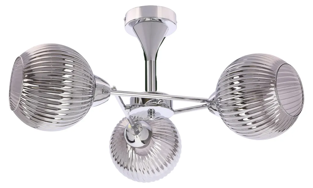 Grand Plafonnier Salon Cesar 3xE27 Argent pour un Éclairage Moderne