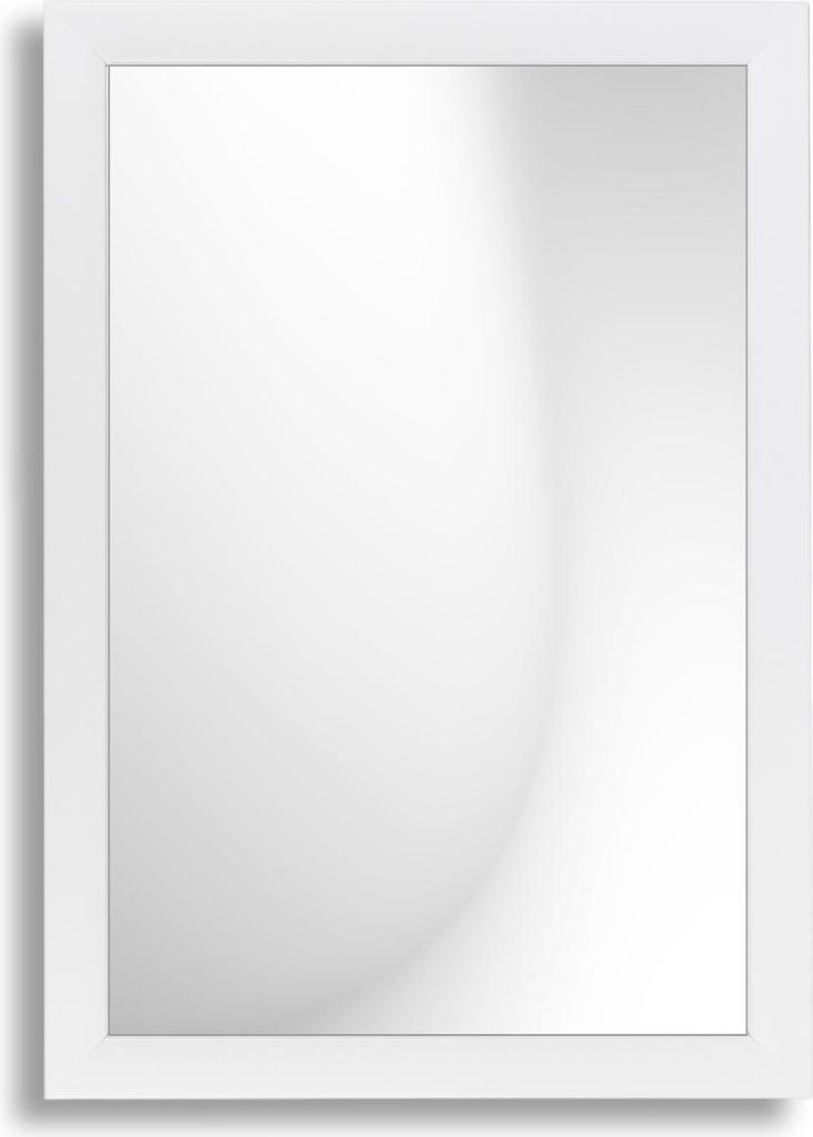 Wandspiegel N°3 maßgefertigt Infantasie | Weiss Matt | Moderner Ganzkörperspiegel mit 38 mm breitem Holzrahmen | Inkl. Metall Aufhänger und Wan...