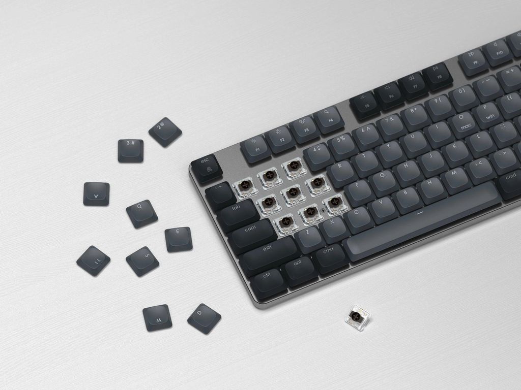 Satechi SM3 Slim Backlit Mechanical Tastatur Kompatibel mit Mac und Windows Verbindung mit vier Gerten und nahtlosem Umschalten 14 verschiedene Hin...