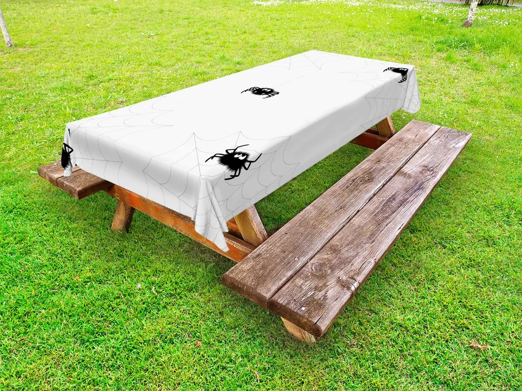 Nappe pour buffet d'Halloween extérieure 145x210 cm toiles d'araignées