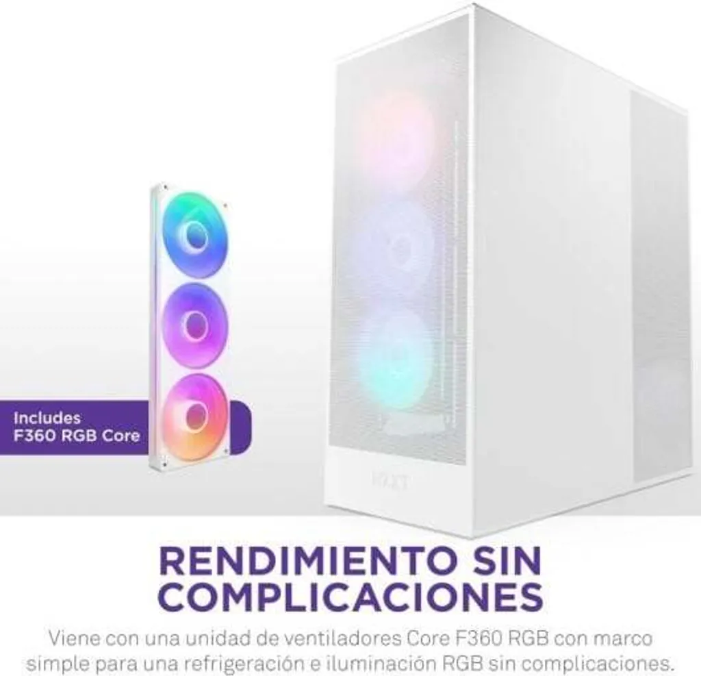 Boîtier NZXT H7 Flow RGB 2024 Blanc pour Setup Gaming et Créatif - 3