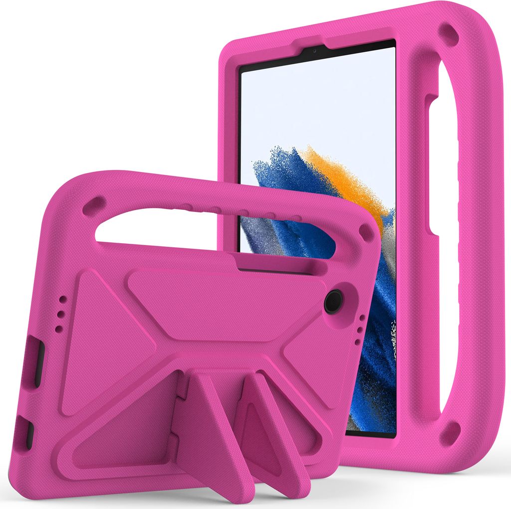 Hülle für Samsung Galaxy Tab A11 8.7" 2025, Leichte Stoßfeste Eva Kinder Schutzhülle mit Griff und Faltbarem Ständer Rosa