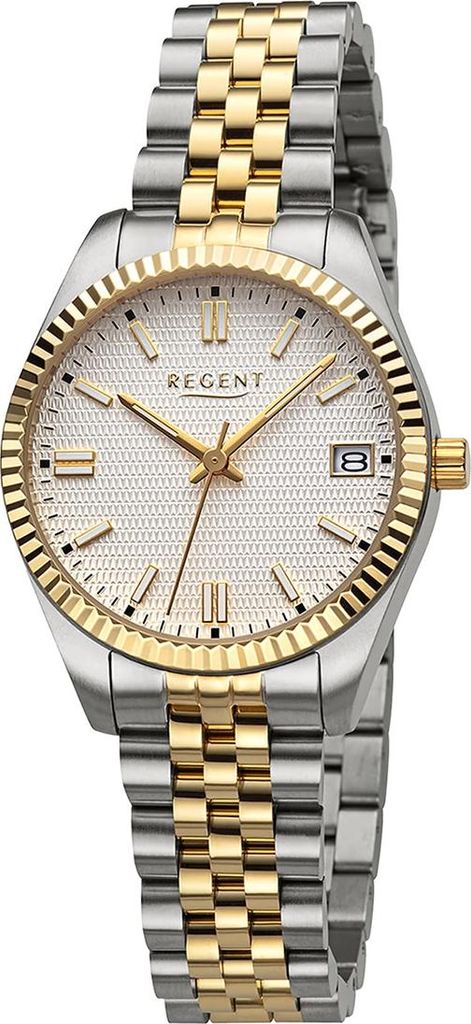 Regent Damenuhr Edelstahl-Armbanduhr Analog Metallarmband silber gold D2URBA876