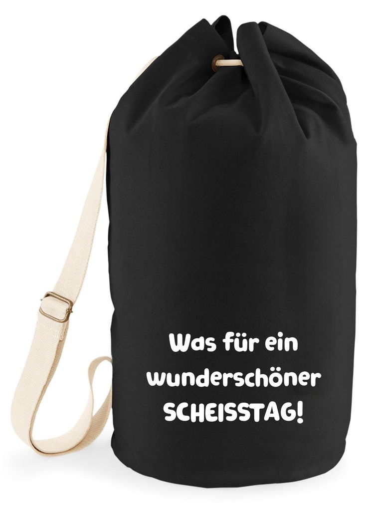 Huuraa Seesack Was für ein wunderschöner Scheisstag 20 Liter Black Baumwolle Rucksack Geschenkidee