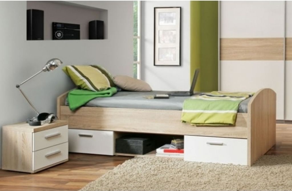 WARNA Nachtkommode Sonoma Eiche / Weiß Produktbild 9
