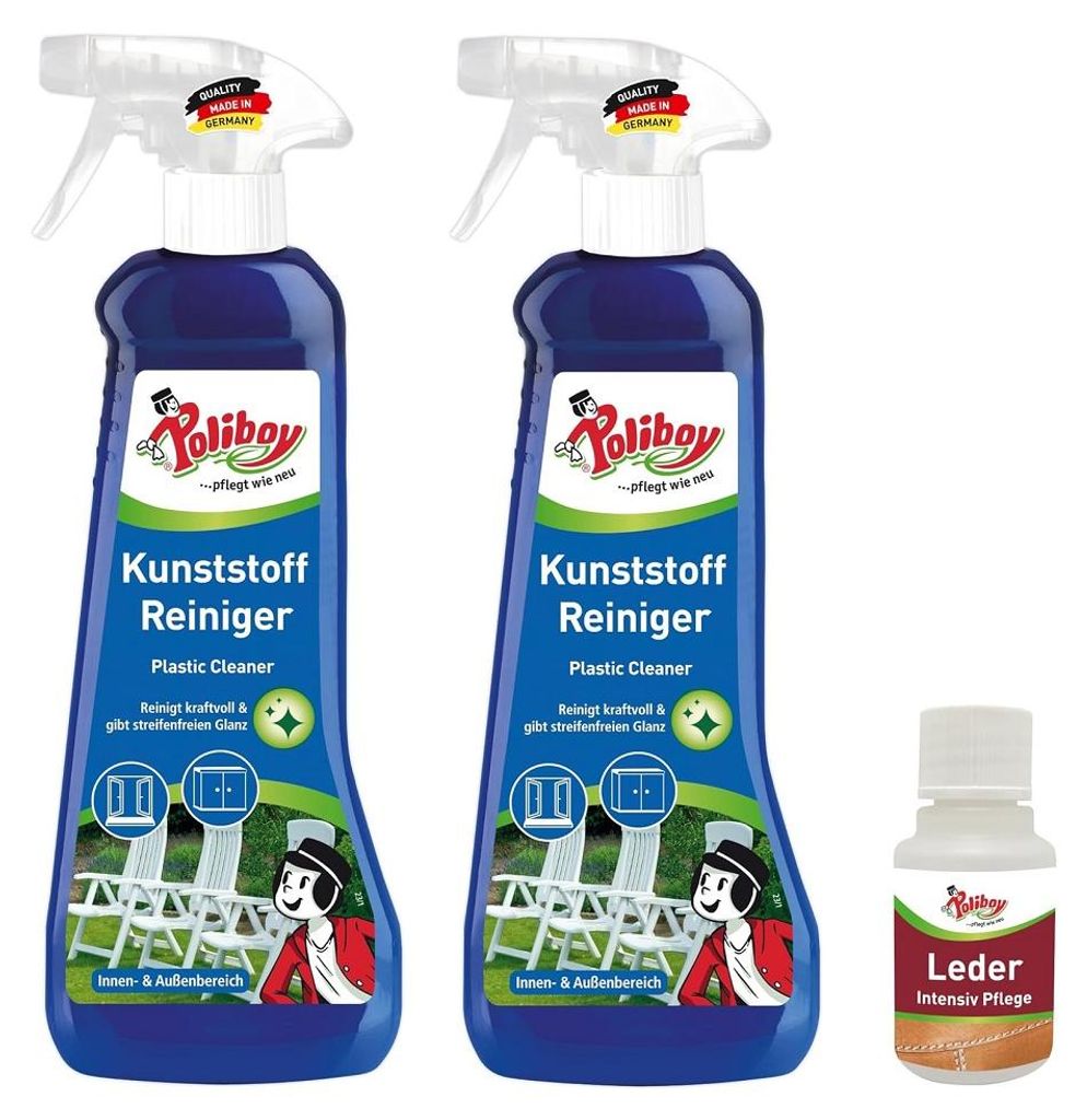 Poliboy 2er Kunststoff Reiniger - Inklusive Leder Probe - Produktbild 