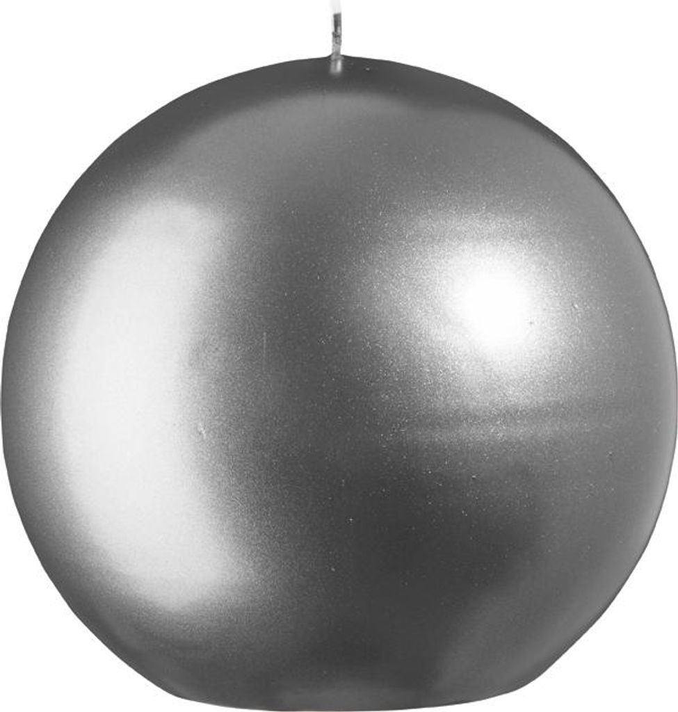 Kugelkerzen Metallic-Lack Matt Grau Ø 15 cm, 2 Stück