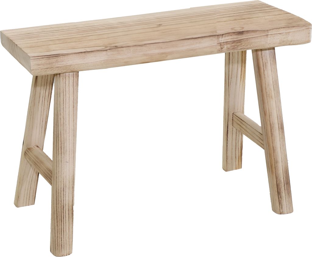 2.05 Holz Hocker / Bank natur - ca. 45 x 25 x 44 cm - Modell: groß