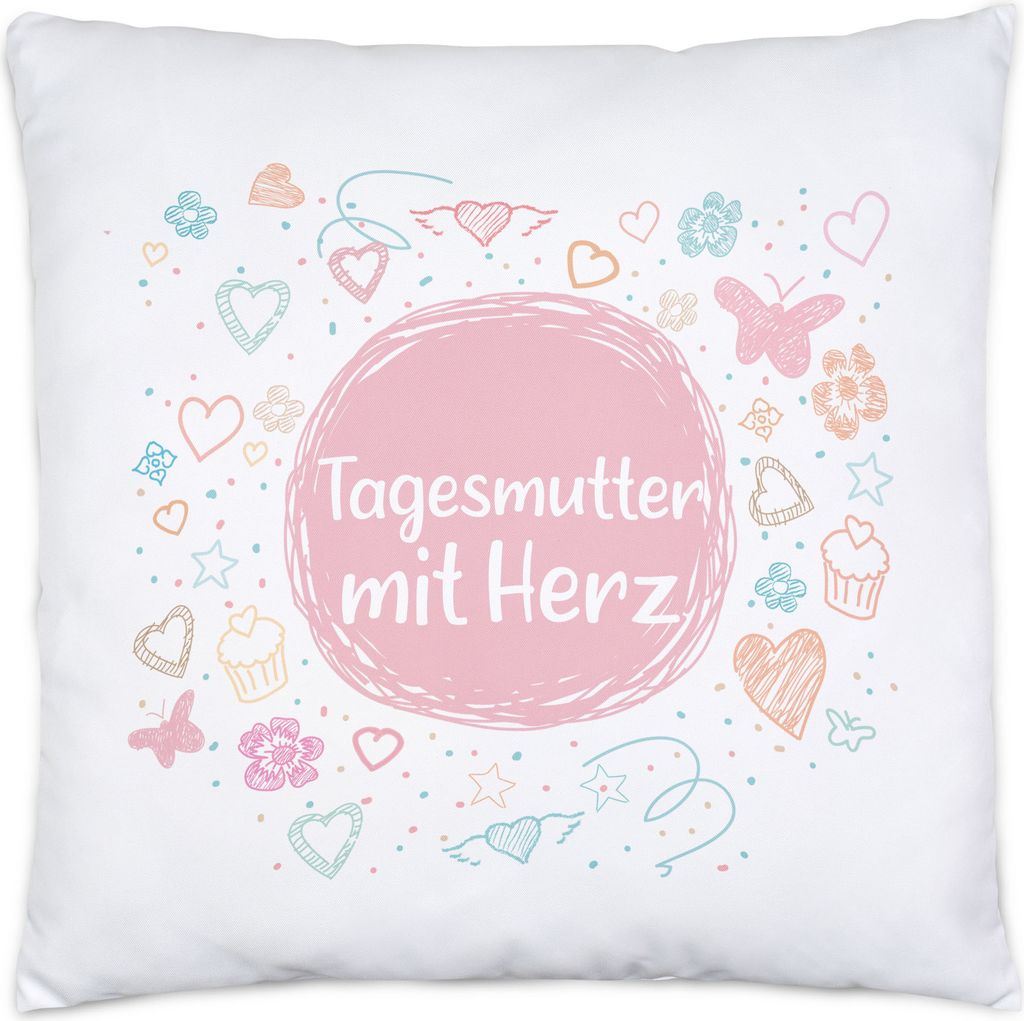 Tagesmutter mit Herz Kissen Inkl. Füllung Dankeschön Geschenk Danke Sagen Für Alles Tagesmutter