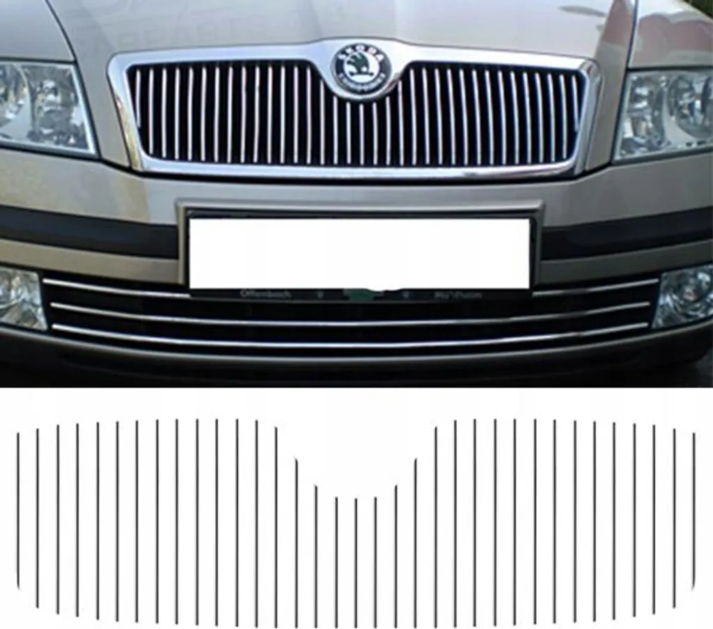 Baguettes de calandre Skoda Octavia en chrome brillant haute résistance