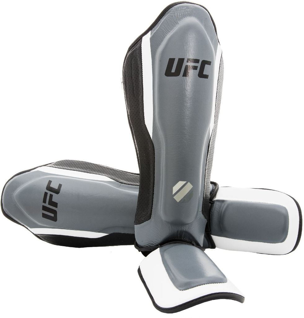 UFC Training Shin Guard Leather Silber/Schwarz-L/XL (UHK-69982)-L/XL