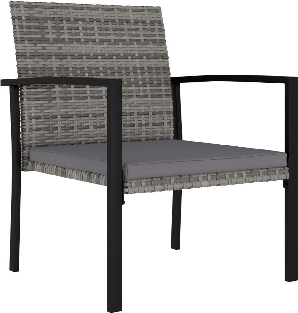 vidaXL Chaises de jardin 2 pcs. Poly rotin gris Image du produit 