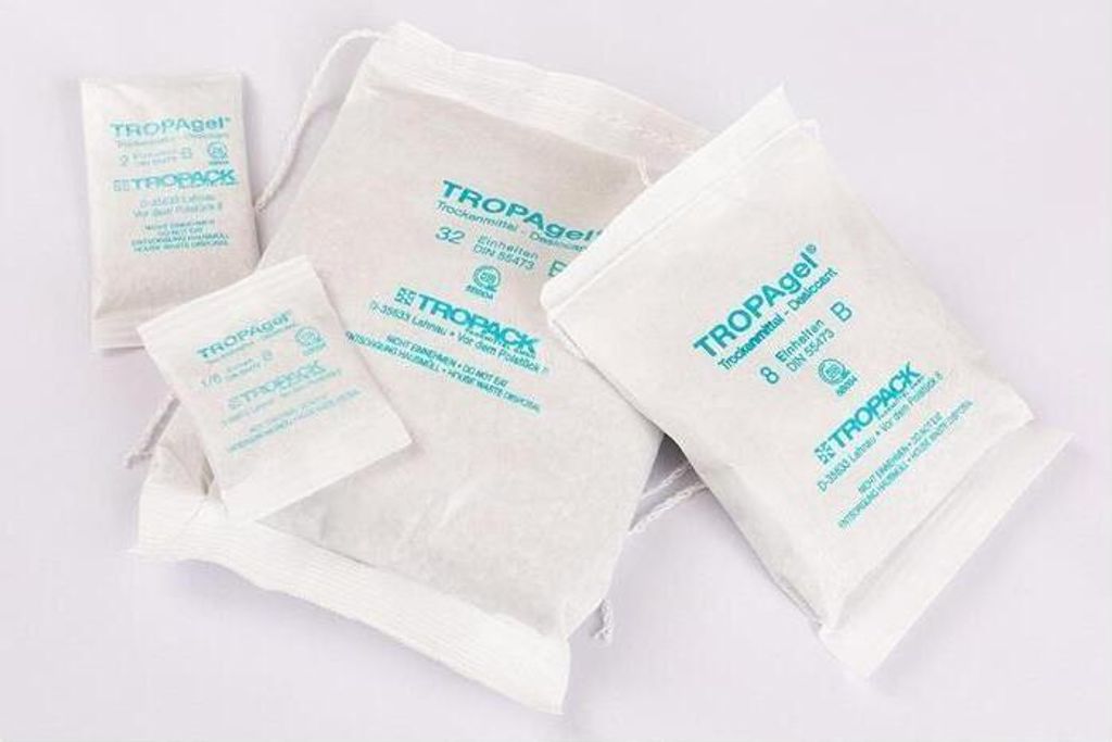 Trockenmittelbeutel nach DIN 55473 Maße 70x150mm weiß TRANSPAK