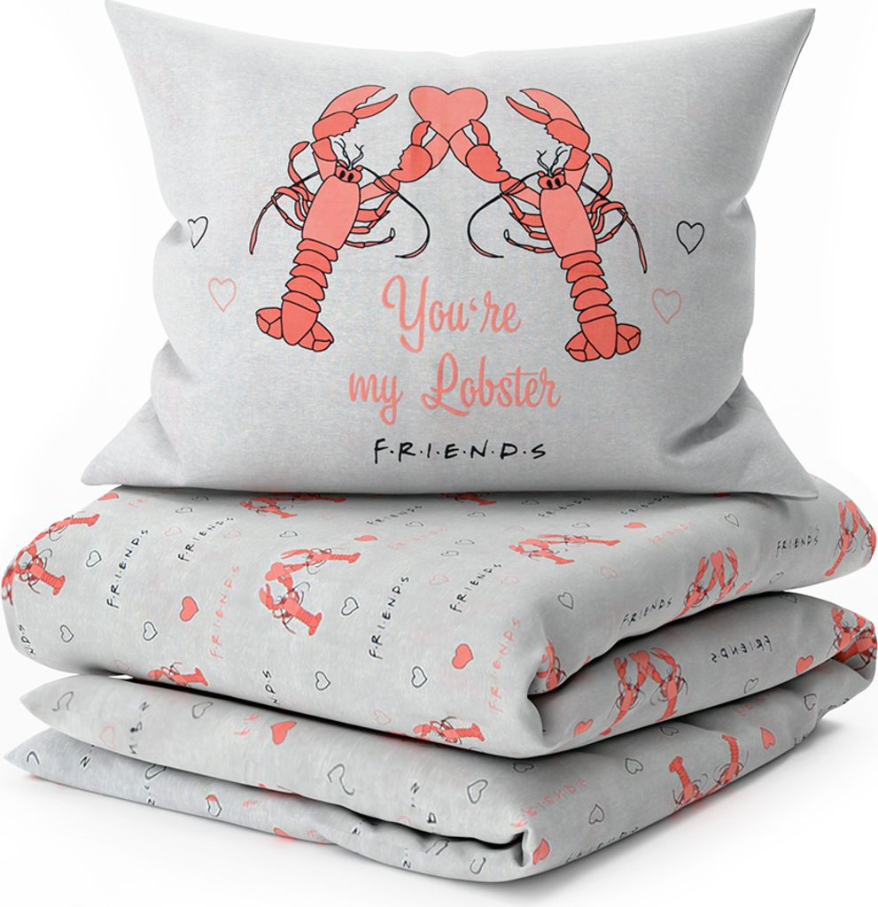 Pościel bawełniana FRIENDS MY LOBSTER szara Rozmiar: 60 x Zdjęcie produktu 