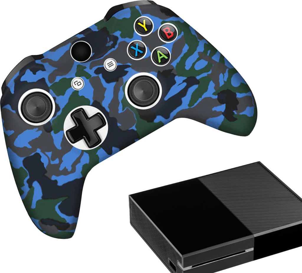 Hüllen & Skins für Xbox One – Performance-Gaming-Hülle – Soft Grip-Abdeckungen – Anti-Rutsch-Controller-Zubehör – Camo – Blau