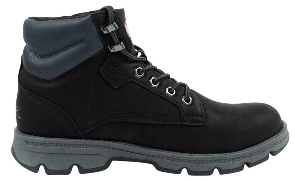 Lee Cooper - Logo Stiefeletten für Herren, Ökologisches Leder PP7851 (44 EU) (Schwarz)