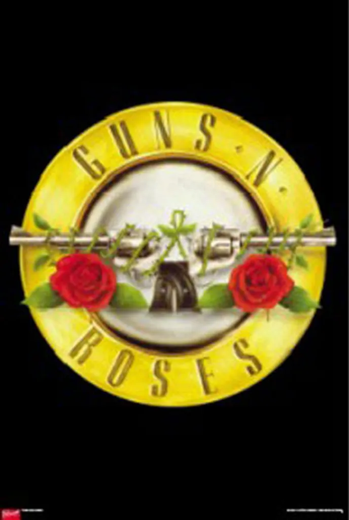 Poster Guns N Roses Logo avec 2 Suspensions en Aluminium de 63 cm