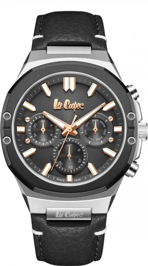 Montre Homme Noire Lee Cooper LC07992.061 - Boîtier Acier et Cadran Noir