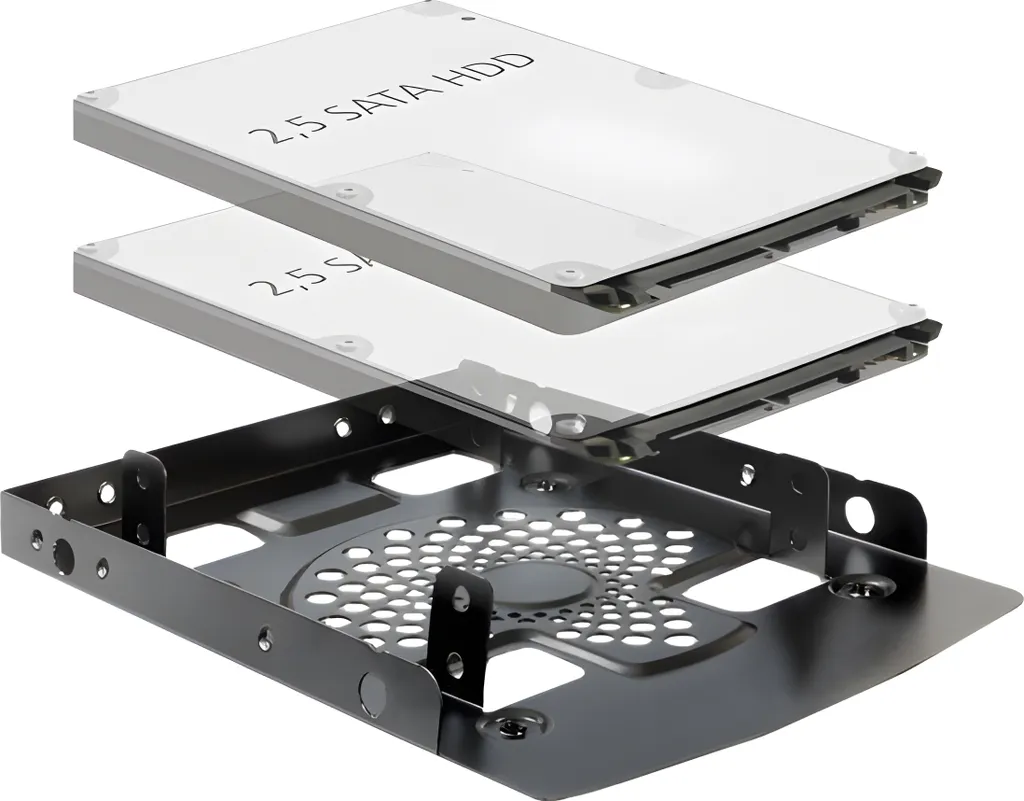 Delock 18198 Kit Installazione 3.5 a 2.5 HDD/SSD Metallo Nero