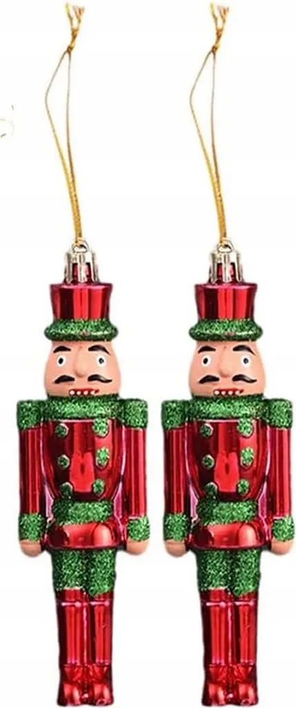 Duo de Pendentifs Soldat de Noël Finition Brillante et Détails Ornés