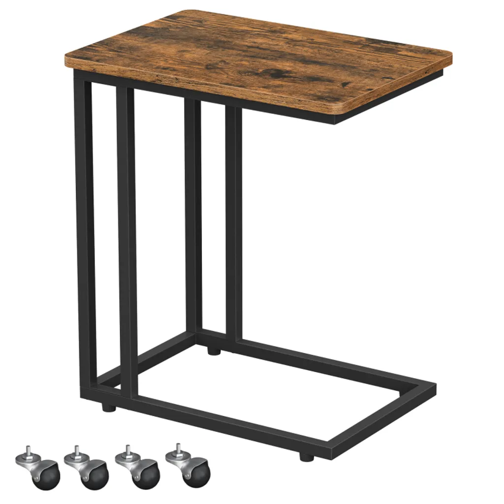 Table d'Appoint Pliante Mobile Style Industriel pour Salon ou Bureau