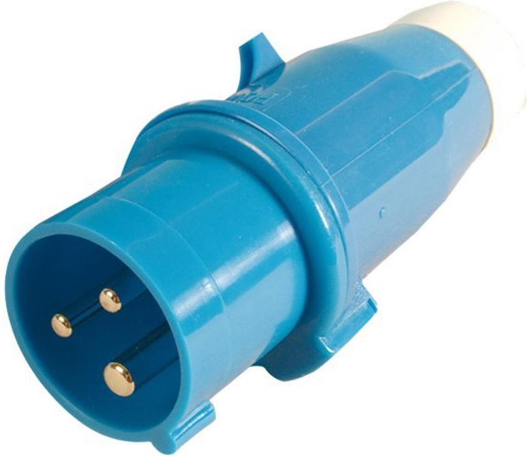 CEE Anschlussstecker Stecker IP44 16A Wohnwagen Wohnmobil Caravan Boot 220V - 250V blau