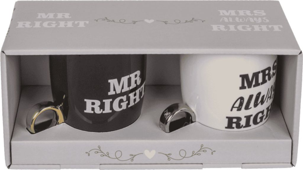 Zestaw kubków do kawy Out of the Blue Mr Right & Mrs Always Zdjęcie produktu 