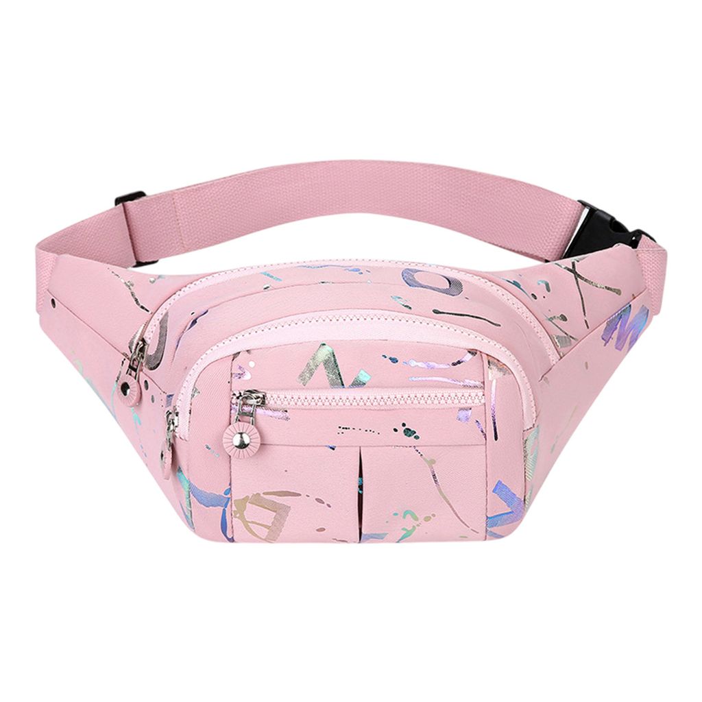 Bauchtasche Gürteltasche für Damen und Herren, Outdoor Sport Wasserdicht Hüfttasche, Hellrosa