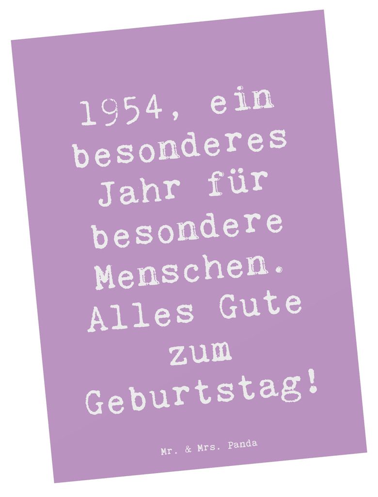 Mr. & Mrs. Panda Postkarte Spruch 1954 Geburtstag - Produktbild 