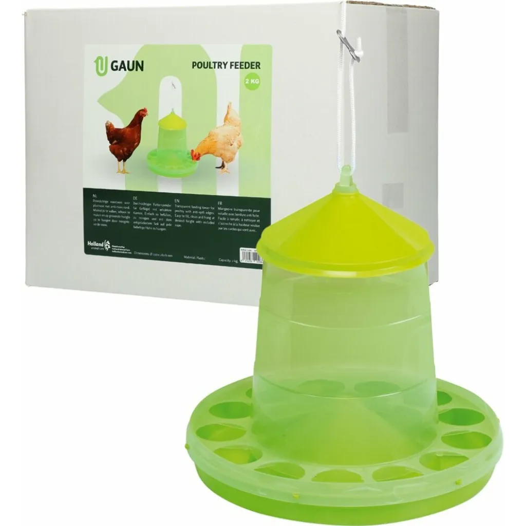 Mangiatoia di plastica per pollame 2 kg (verde limone)