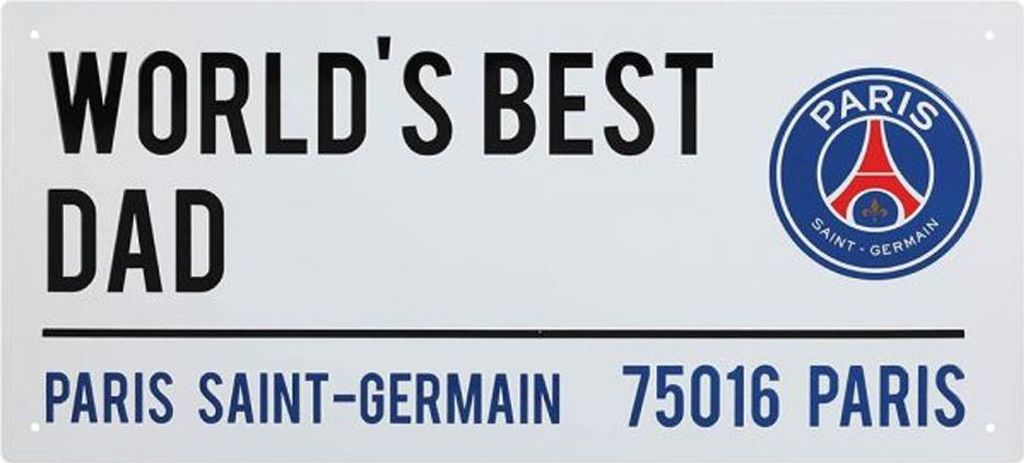 Paris Saint Germain FC - "Best Dad" Straßenschild BS6459 (Einheitsgröße) (Weiß/Schwarz)