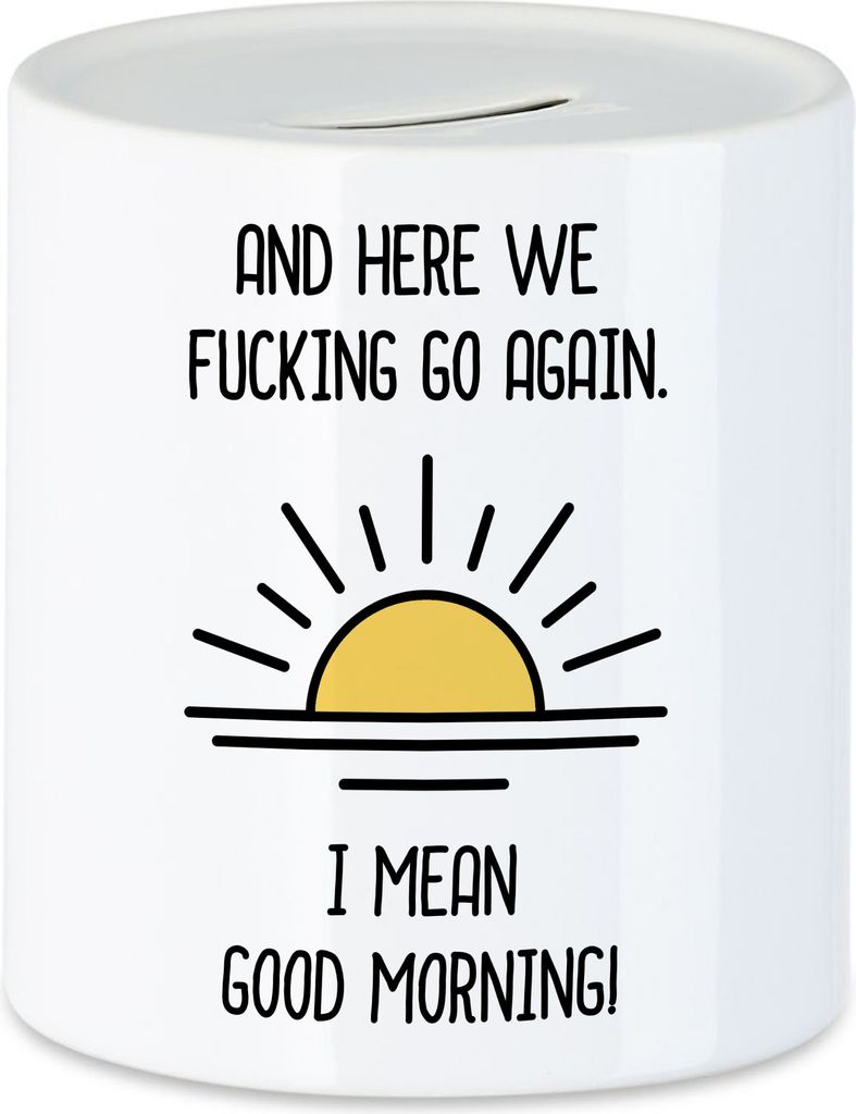 Guten Morgen Spardose Spruch Sonnenaufgang Büro Good Morning Geschenkidee Kollegen Chef Freunde
