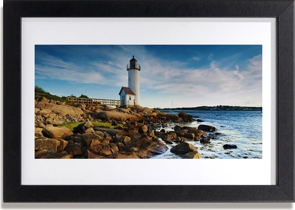 Bild 30x20 MDF-Rahmen Wandkunst Leuchtturm-Landschaft