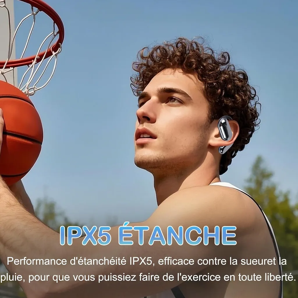 Offerta Cuffie Bluetooth 5.4 DT5.0: Suono Stereo e LED Grigio IPX5 - 5