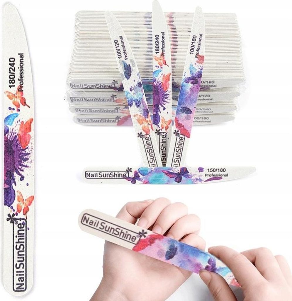 10x Nagelfeile 180/240 Straight-Boat 2in1