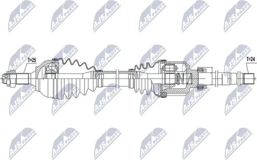 Cardan de transmission NTY NPW-CT-111 pour C-Elysee 1.2 1.6 VTi