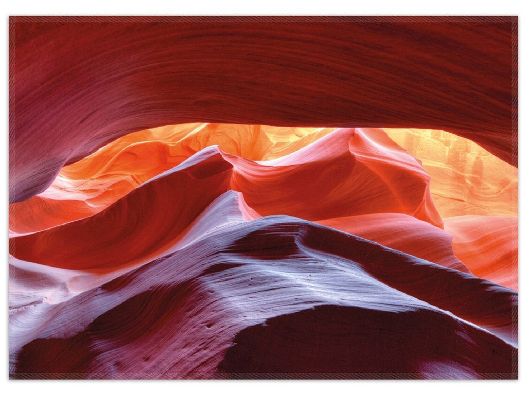 Wallario Premium Teppich, Größe 50 x 70 cm, Antelop Canyon USA Kalksandsteingebirge in leuchtenden Farben