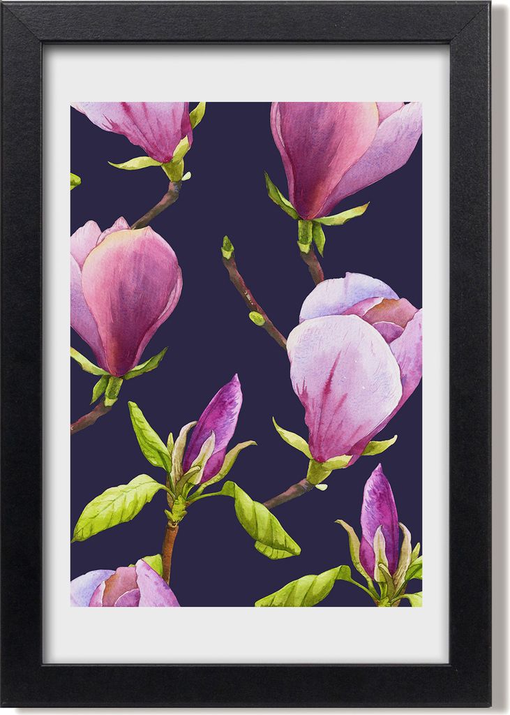 Bild 20x30 MDF-Rahmen, Wandkunst Magnolie