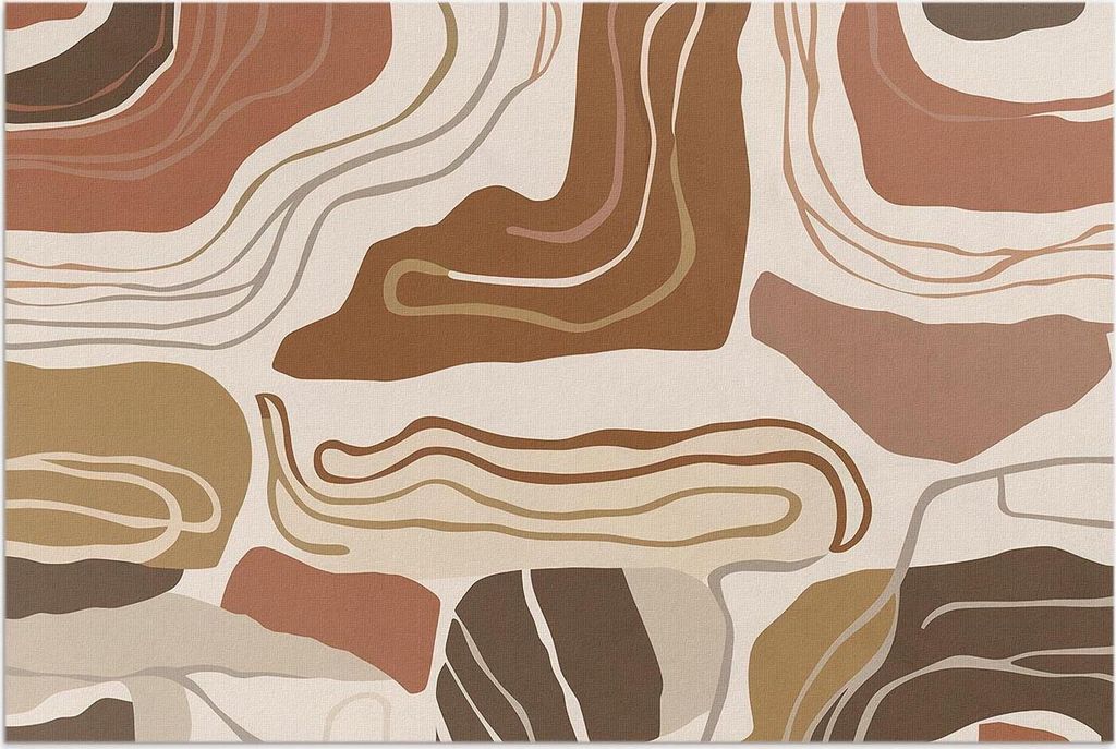 Pastellfarbene Boho-Formen, unregelmäßige Linien und Flecken – Vinylteppich – 120x180 cm – Outdoor Teppich – Terrasse – Wetterfest – ...