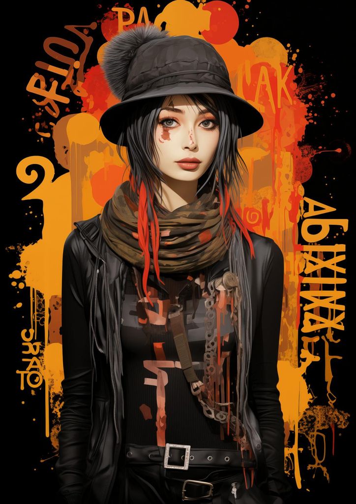 Poster 21x29,7cm Rebellin aus der Kleinstadt