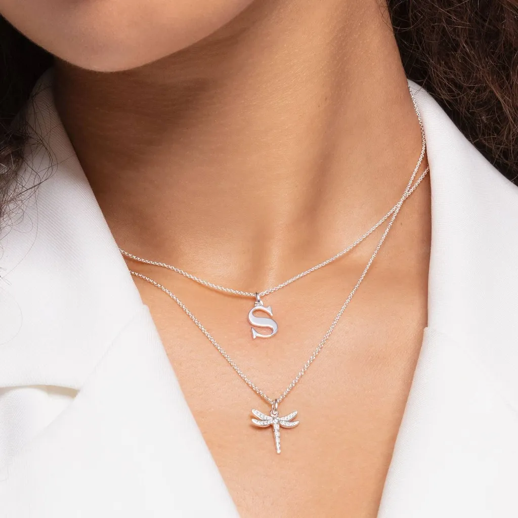 Chaîne Argent avec Pendentif Libellule Ciselée - Finition Brillante - 2